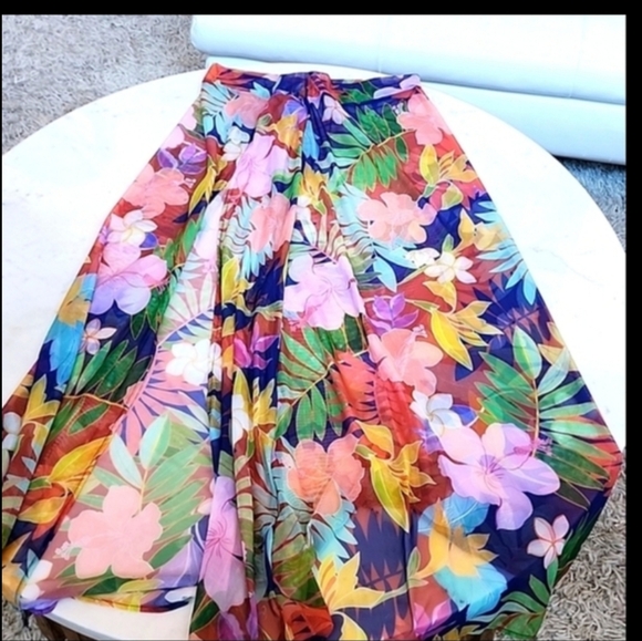 NWT Cover- up sheer multi floral tropical size xl - Picture 10 of 17
